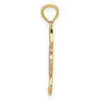 FJC Finejewelers 14 kt Yellow Gold Rhodium-Plated Polished Cat with Heart Charm
