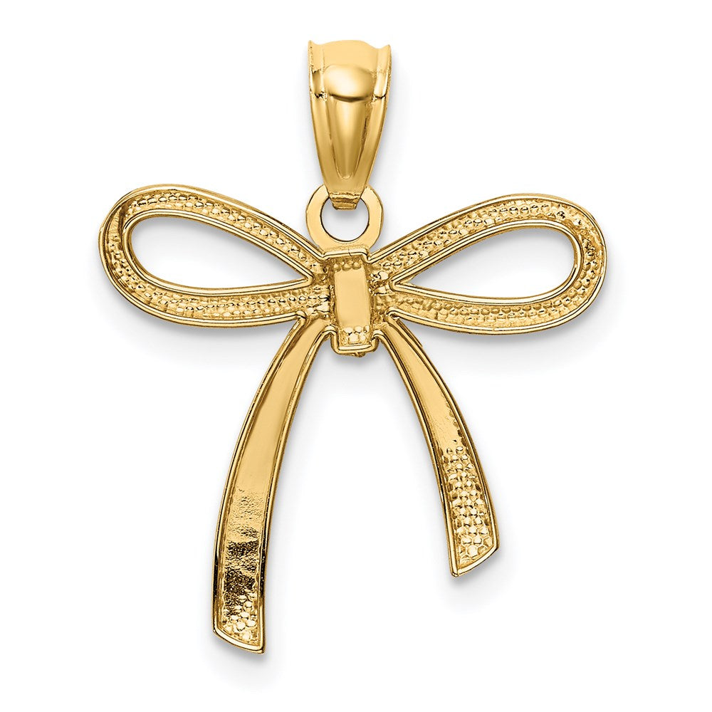 FJC Finejewelers 14 kt Yellow Gold Polished Small Ribbon Bow Charm 16 mm