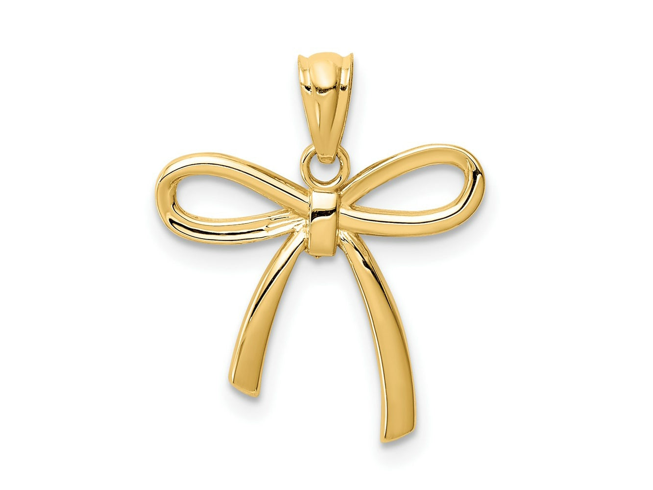 FJC Finejewelers 14 kt Yellow Gold Polished Small Ribbon Bow Charm 16 mm
