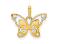 FJC Finejewelers 14 kt Yellow Gold Polished CZ Butterfly Charm 12 x 25 mm