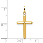 FJC Finejewelers 14 kt Yellow Gold Polished Hollow Latin Cross Charm 26 mm