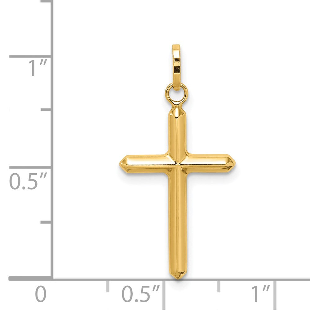 FJC Finejewelers 14 kt Yellow Gold Polished Hollow Latin Cross Charm 26 mm