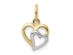 FJC Finejewelers 14 kt Yellow Gold and White Rhodium Polished Hearts Charm 8 mm