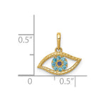 FJC Finejewelers 14 kt Yellow Gold Blue CZ Eye Charm