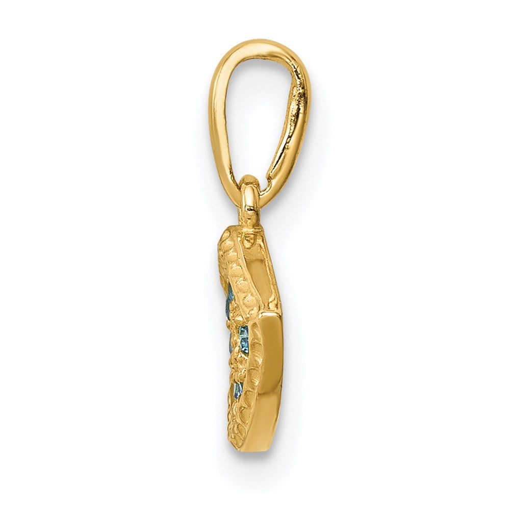 FJC Finejewelers 14 kt Yellow Gold Blue CZ Eye Charm