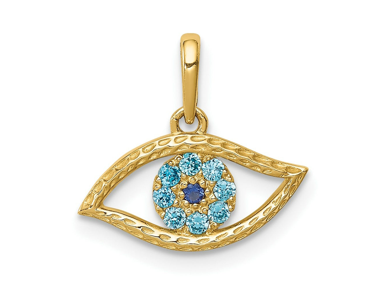 FJC Finejewelers 14 kt Yellow Gold Blue CZ Eye Charm