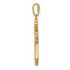 FJC Finejewelers 14 kt Yellow Gold with White Rhodium CZ Cross Charm 23 mm