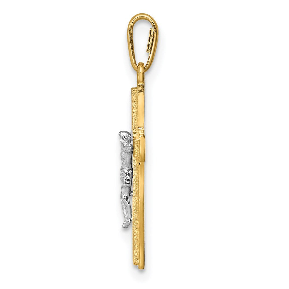 FJC Finejewelers 14 kt Two Tone Gold Crucifix Charm 21 x 10 mm