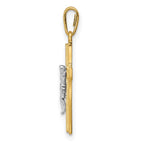 FJC Finejewelers 14 kt Two Tone Gold Crucifix Charm 21 x 10 mm