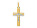 FJC Finejewelers 14 kt Two Tone Gold Crucifix Charm 21 x 10 mm
