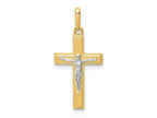 FJC Finejewelers 14 kt Two Tone Gold Crucifix Charm 21 x 10 mm