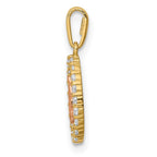 FJC Finejewelers 14 kt Two Tone Gold Our Lady of Guadalupe CZ Charm 17 x 8 mm
