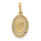 FJC Finejewelers 14 kt Two Tone Gold Our Lady of Guadalupe CZ Charm 17 x 8 mm