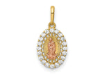 FJC Finejewelers 14 kt Two Tone Gold Our Lady of Guadalupe CZ Charm 17 x 8 mm