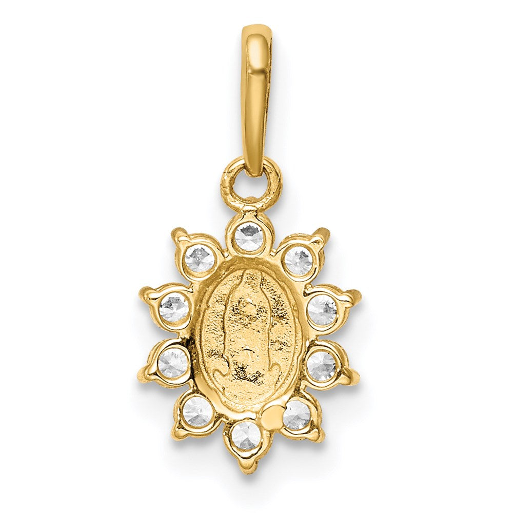 FJC Finejewelers 14 kt Yellow Gold Our Lady of Guadalupe CZ Charm 15 x 8 mm
