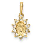 FJC Finejewelers 14 kt Yellow Gold Our Lady of Guadalupe CZ Charm 15 x 8 mm