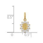 FJC Finejewelers 14 kt Yellow Gold Our Lady of Guadalupe CZ Charm 15 x 8 mm