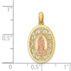 FJC Finejewelers 14 kt Two Tone Gold Our Lady of Guadalupe Charm 23 x 12 mm