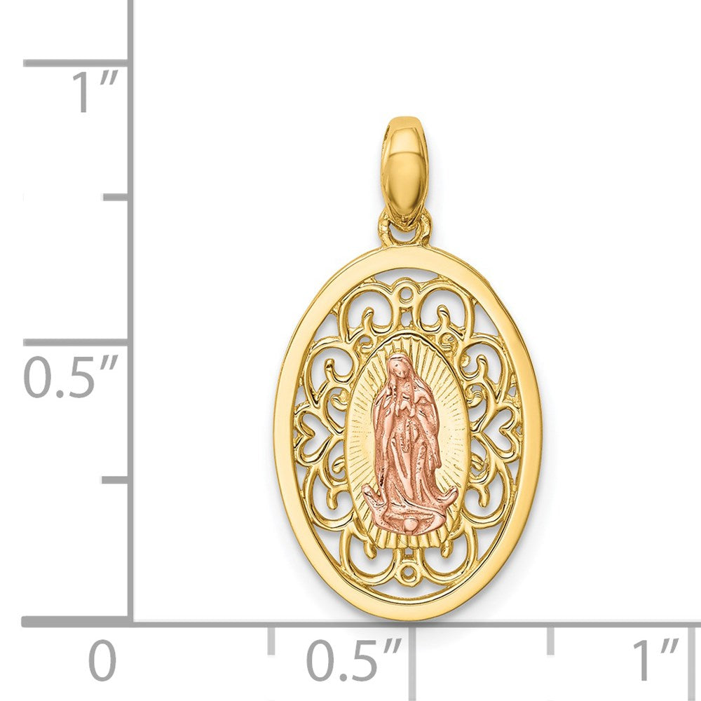 FJC Finejewelers 14 kt Two Tone Gold Our Lady of Guadalupe Charm 23 x 12 mm