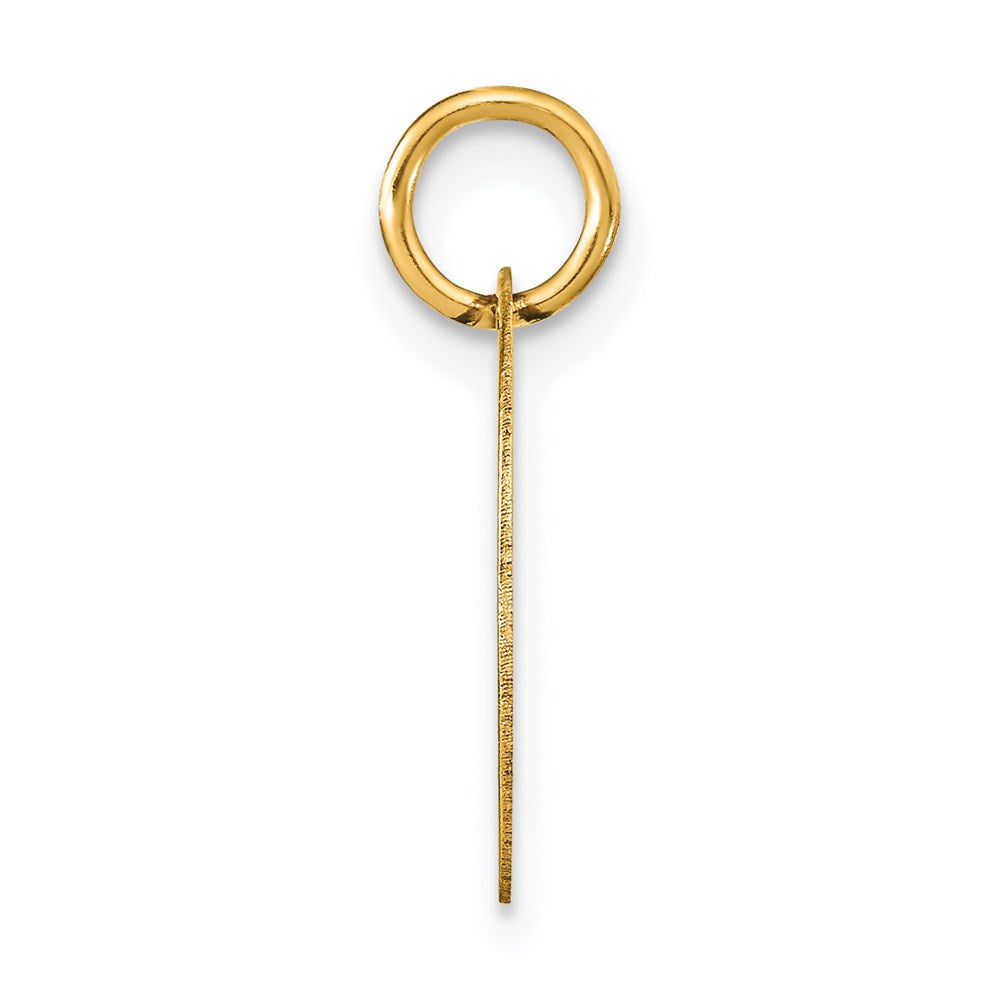 FJC Finejewelers 14 kt Yellow Gold Polished Black Enamel Letter D Initial Disk Charm 15 x 15 mm