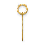 FJC Finejewelers 14 kt Yellow Gold Polished Black Enamel Letter D Initial Disk Charm 15 x 15 mm