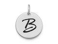 FJC Finejewelers 14 kt White Gold Polished Black Enamel Letter B Initial Disk Charm 15 x 15 mm