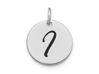FJC Finejewelers 14 kt White Gold Polished Black Enamel Letter I Initial Disk Charm 15 x 15 mm