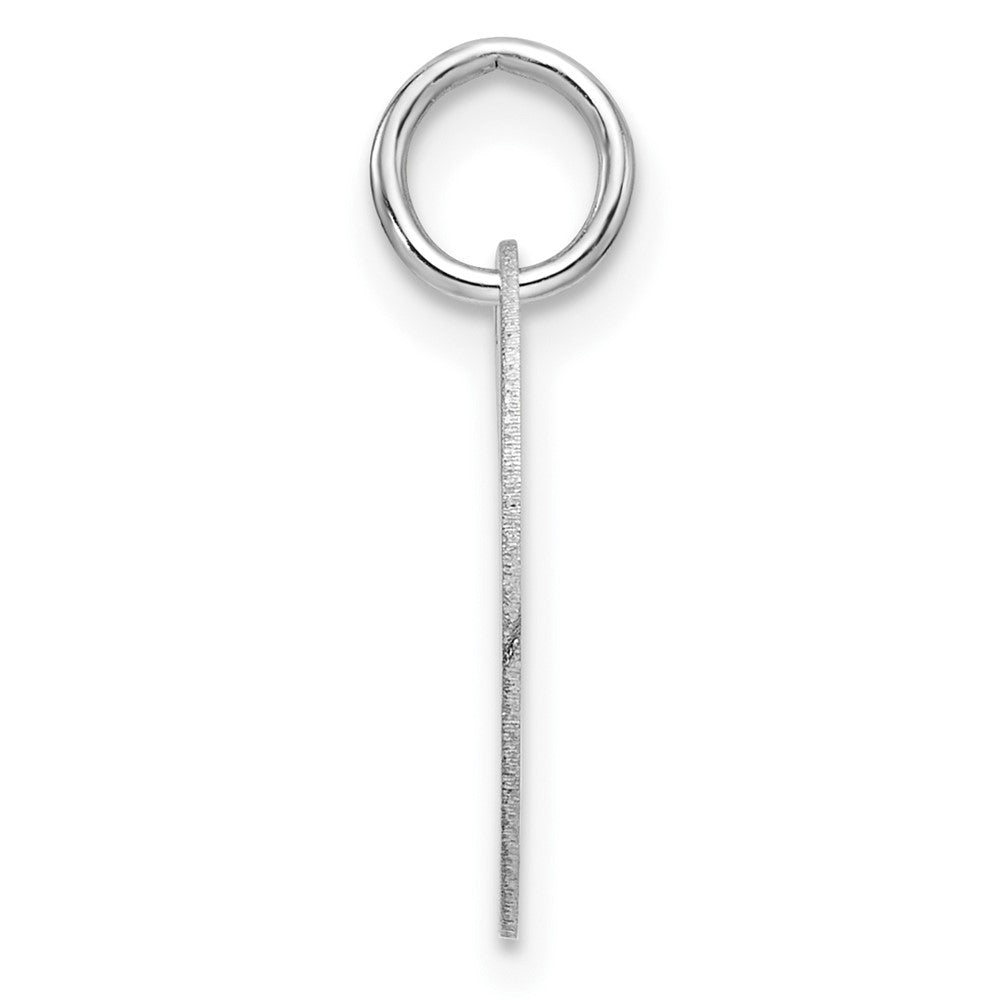 FJC Finejewelers 14 kt White Gold Polished Black Enamel Letter L Initial Disk Charm 15 x 15 mm