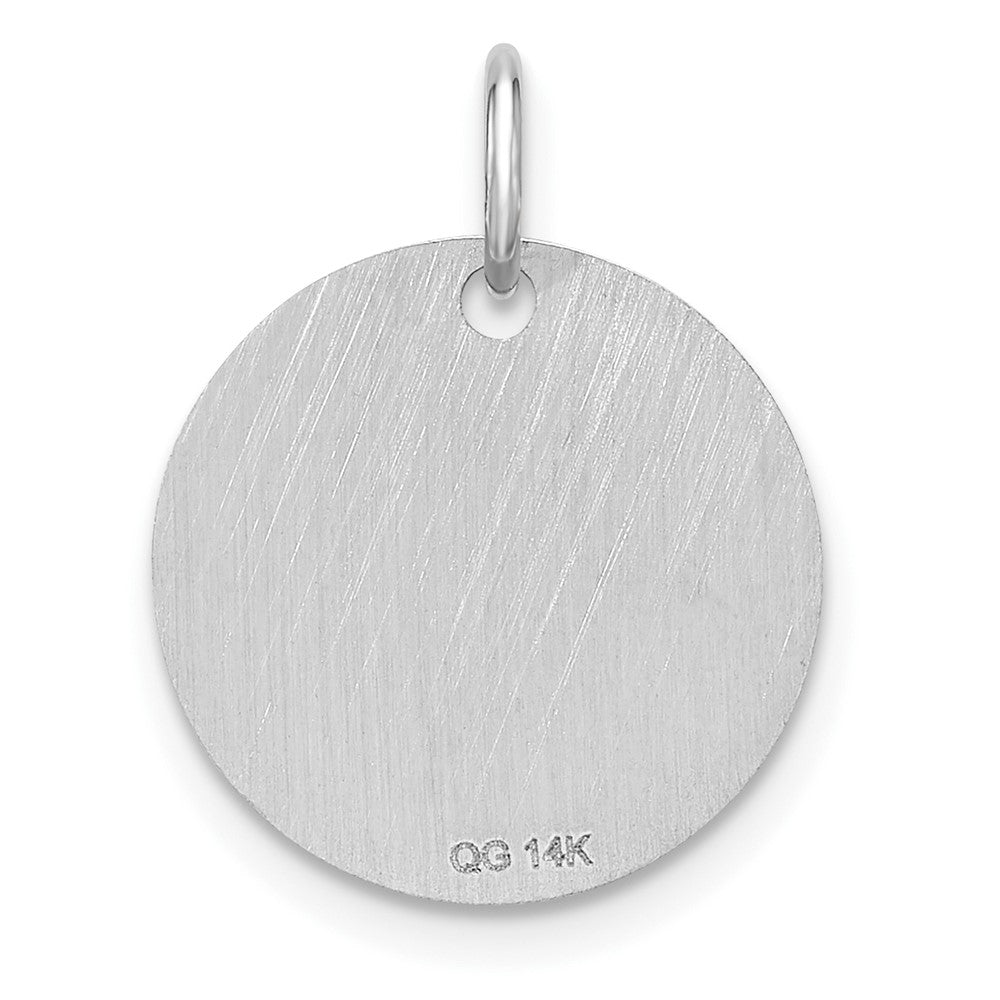 FJC Finejewelers 14 kt White Gold Polished Black Enamel Letter L Initial Disk Charm 15 x 15 mm