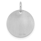 FJC Finejewelers 14 kt White Gold Polished Black Enamel Letter O Initial Disk Charm 15 x 15 mm