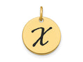 FJC Finejewelers 14 kt Yellow Gold Polished Black Enamel Letter X Initial Disk Charm 15 x 15 mm