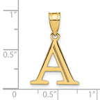 FJC Finejewelers 14 kt Yellow Gold Polished Etched Letter A Initial Charm 17 x 16 mm