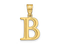 FJC Finejewelers 14 kt Yellow Gold Polished Etched Letter B Initial Charm 17 x 13 mm