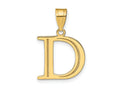 FJC Finejewelers 14 kt Yellow Gold Polished Etched Letter D Initial Charm 17 x 16 mm