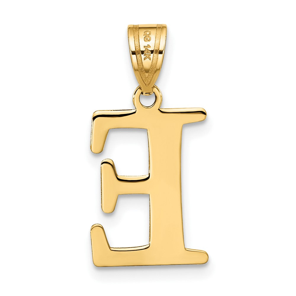 FJC Finejewelers 14 kt Yellow Gold Polished Etched Letter E Initial Charm