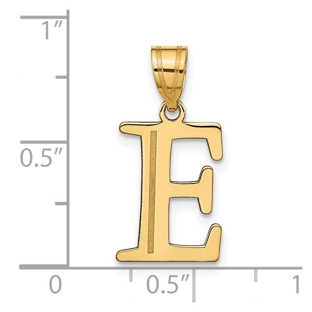 FJC Finejewelers 14 kt Yellow Gold Polished Etched Letter E Initial Charm