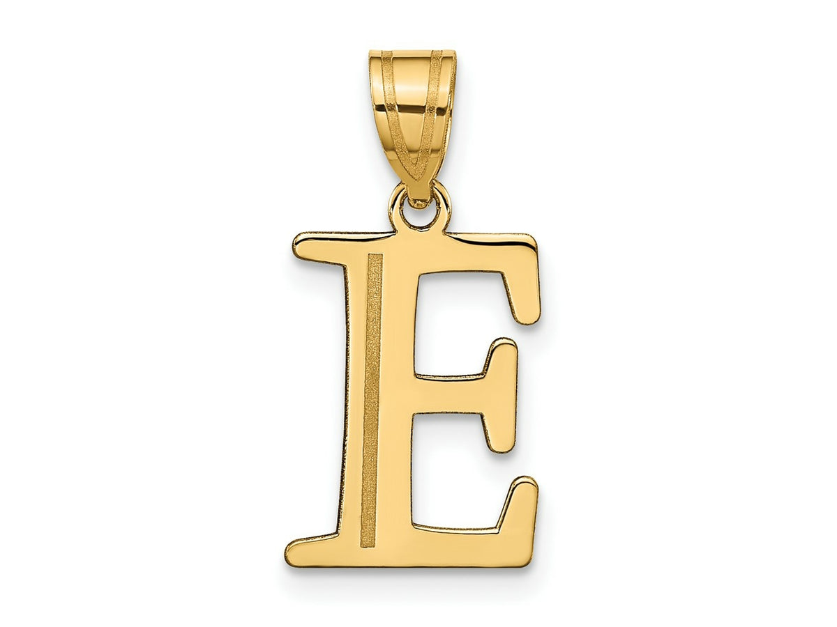 FJC Finejewelers 14 kt Yellow Gold Polished Etched Letter E Initial Charm