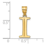 FJC Finejewelers 14 kt Yellow Gold Polished Etched Letter I Initial Charm