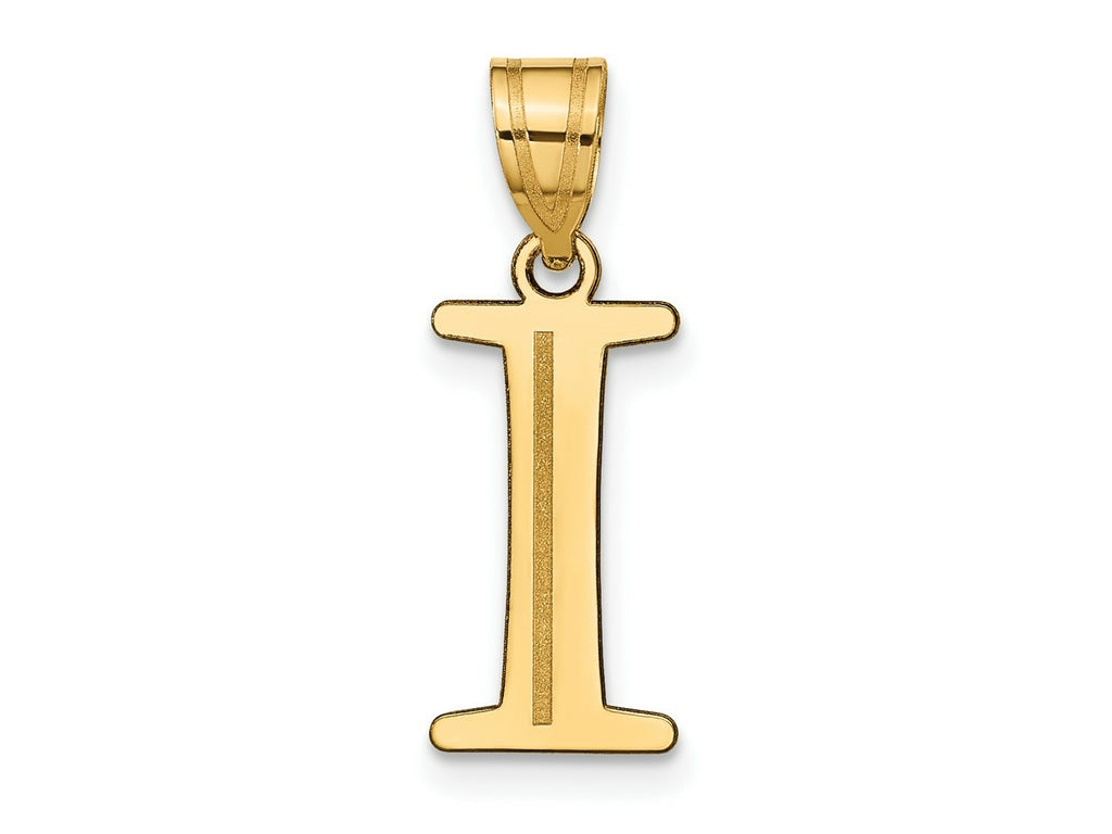 FJC Finejewelers 14 kt Yellow Gold Polished Etched Letter I Initial Charm