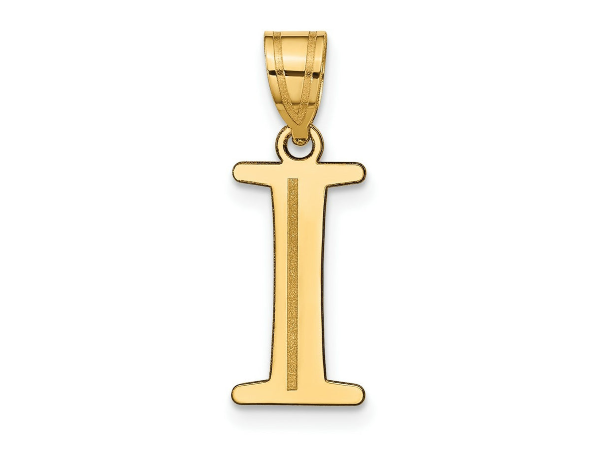 FJC Finejewelers 14 kt Yellow Gold Polished Etched Letter I Initial Charm