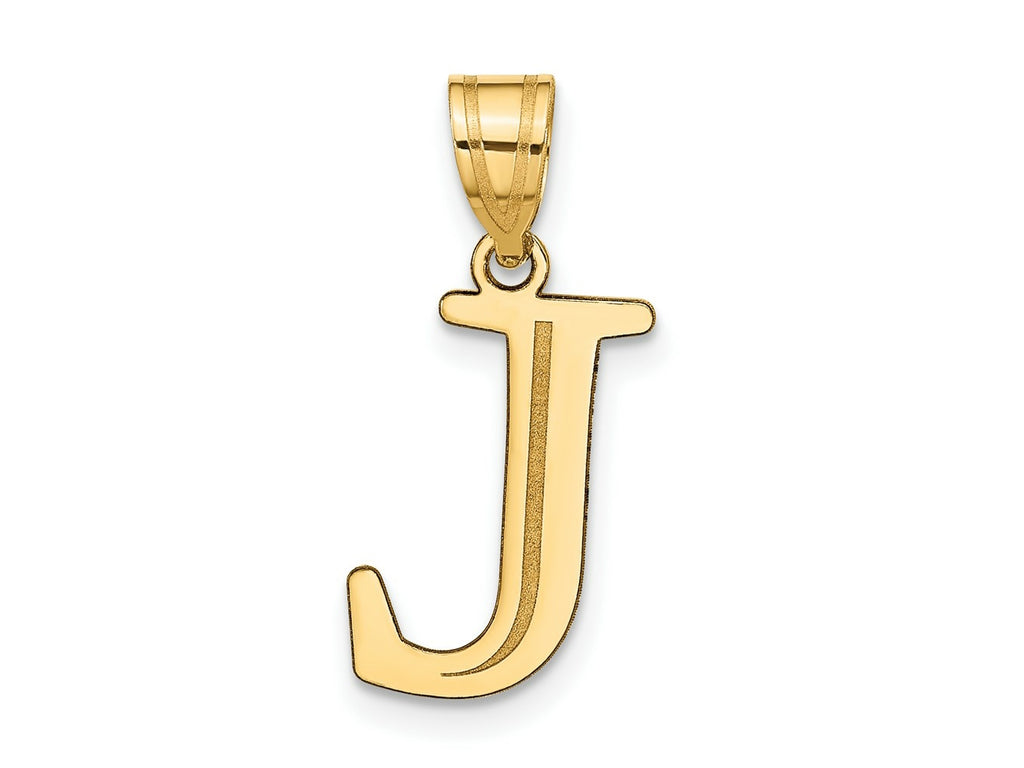 FJC Finejewelers 14 kt Yellow Gold Polished Etched Letter J Initial Charm