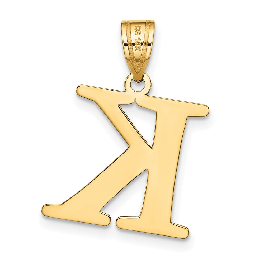 FJC Finejewelers 14 kt Yellow Gold Polished Etched Letter K Initial Charm
