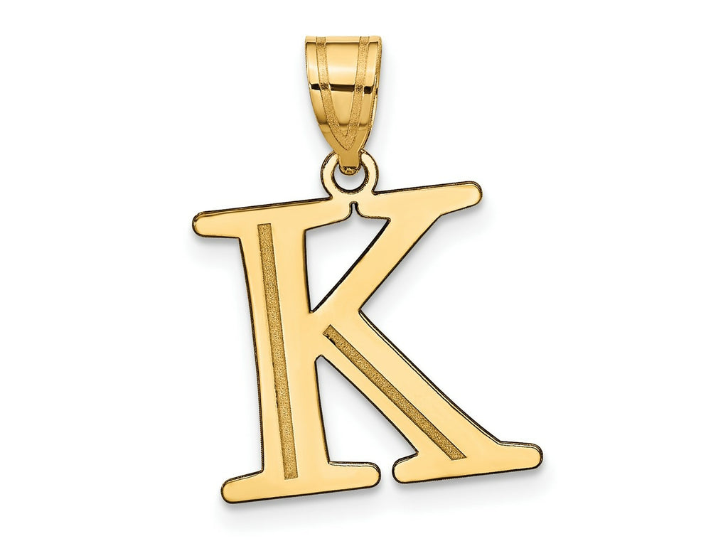 FJC Finejewelers 14 kt Yellow Gold Polished Etched Letter K Initial Charm