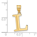 FJC Finejewelers 14 kt Yellow Gold Polished Etched Letter L Initial Charm