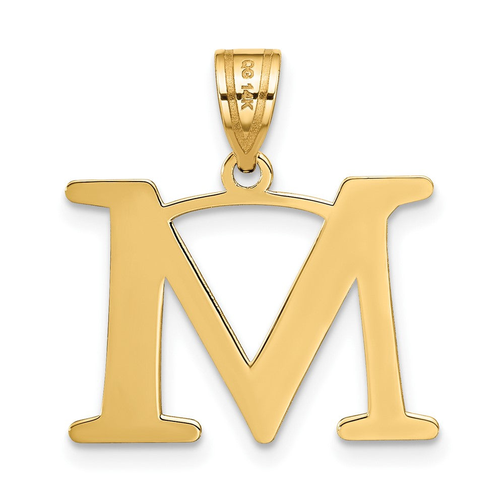FJC Finejewelers 14 kt Yellow Gold Polished Etched Letter M Initial Charm