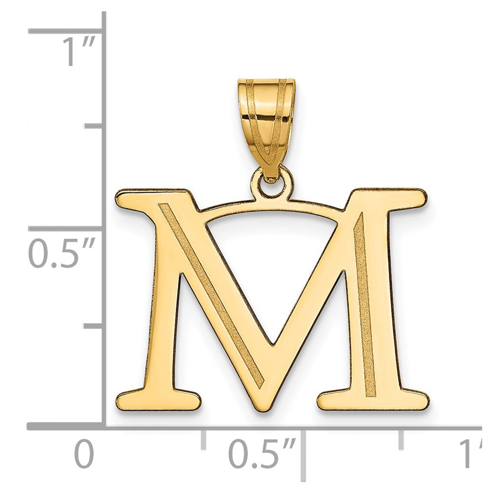 FJC Finejewelers 14 kt Yellow Gold Polished Etched Letter M Initial Charm