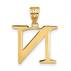 FJC Finejewelers 14 kt Yellow Gold Polished Etched Letter N Initial Charm