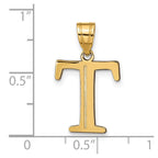 FJC Finejewelers 14 kt Yellow Gold Polished Etched Letter T Initial Charm