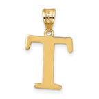 FJC Finejewelers 14 kt Yellow Gold Polished Etched Letter T Initial Charm