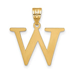 FJC Finejewelers 14 kt Yellow Gold Polished Etched Letter W Initial Charm